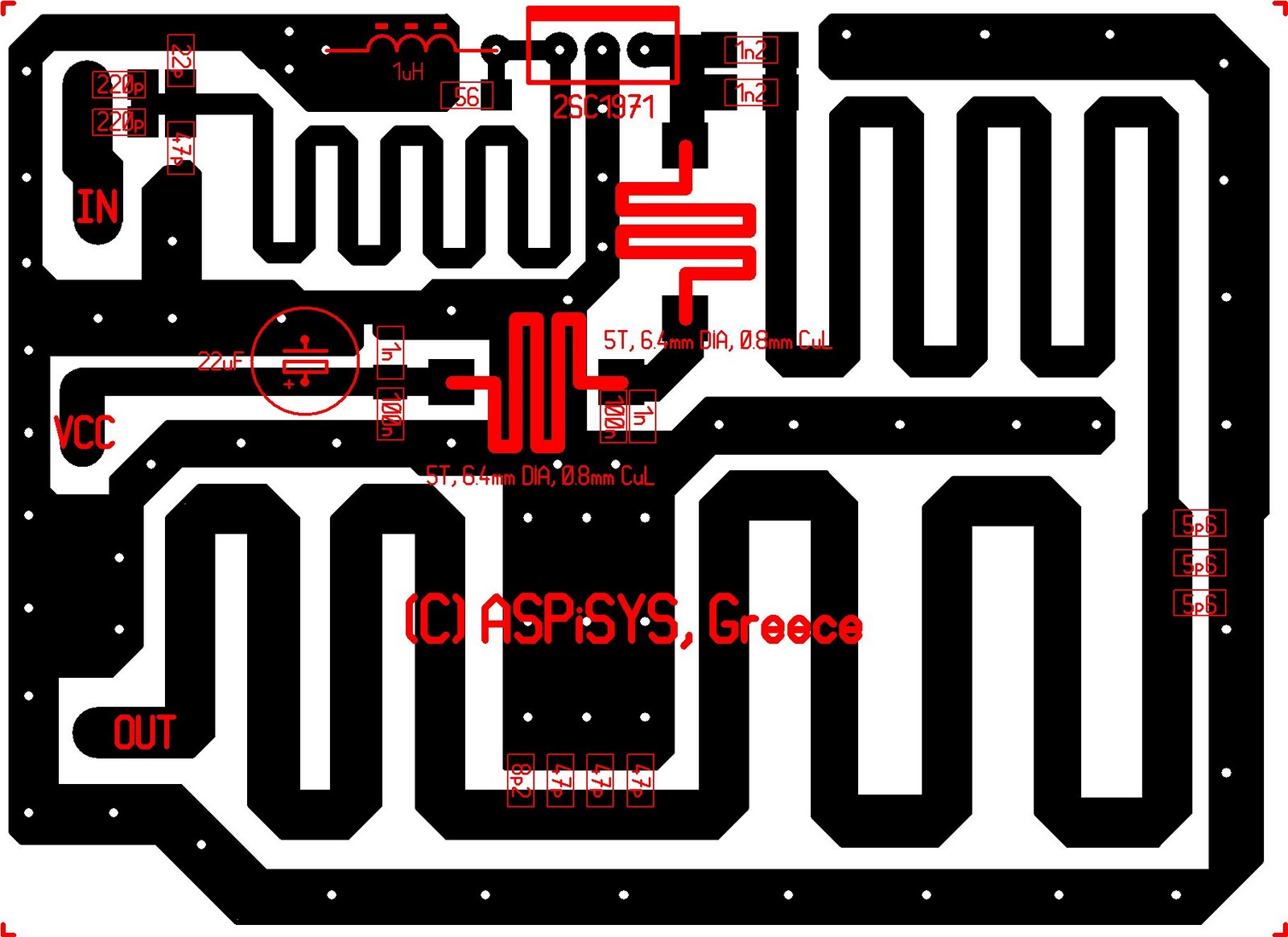8W Broadband RF Amplifier 2SC1971 88108 MHz RF Circuits