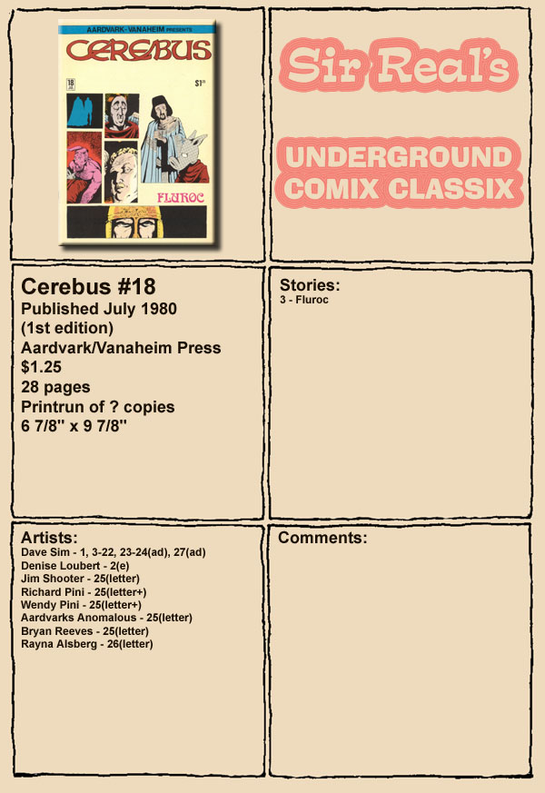 Read online Cerebus comic -  Issue #18 - 1