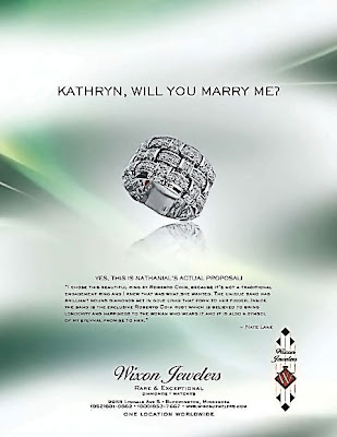Wedding Proposal Roberto Coin Ring in Magazine Ad