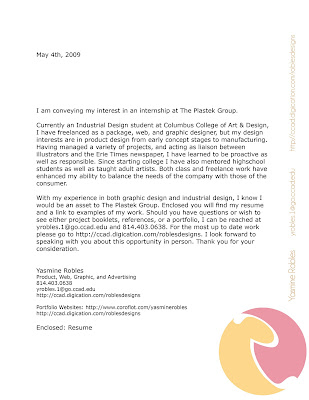 Art portfolio cover letter sample