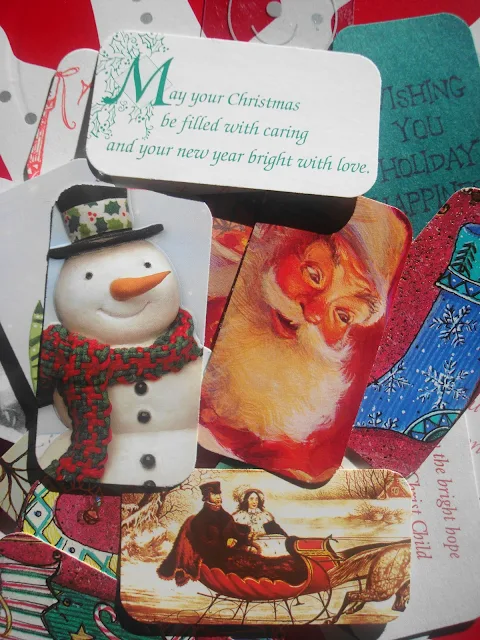 tags made out of Christmas cards