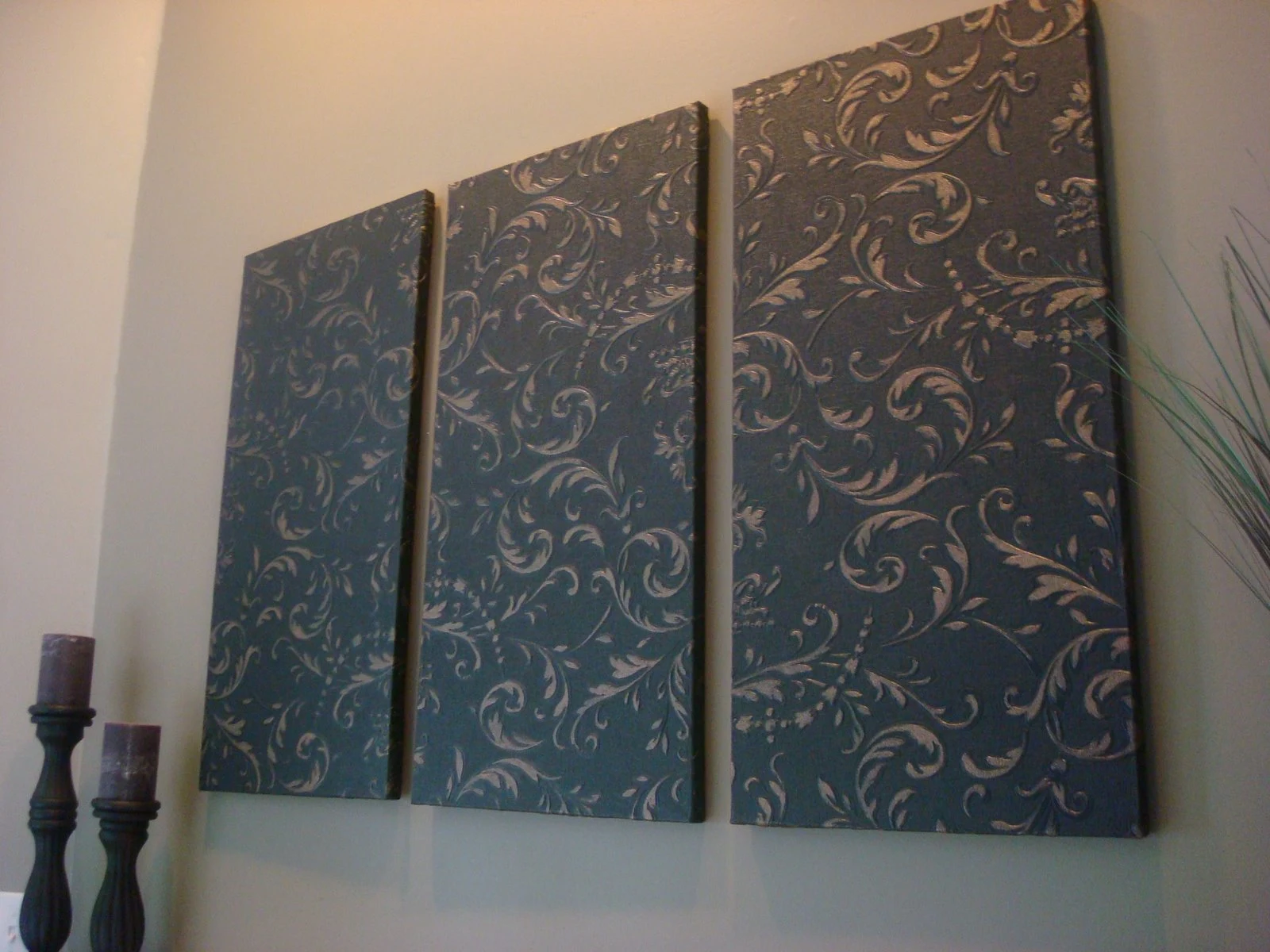 Inexpensive art with wallpaper and canvases Thrifty Decor Chick