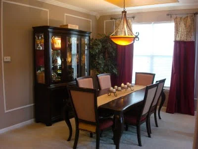 gold and brown dining room