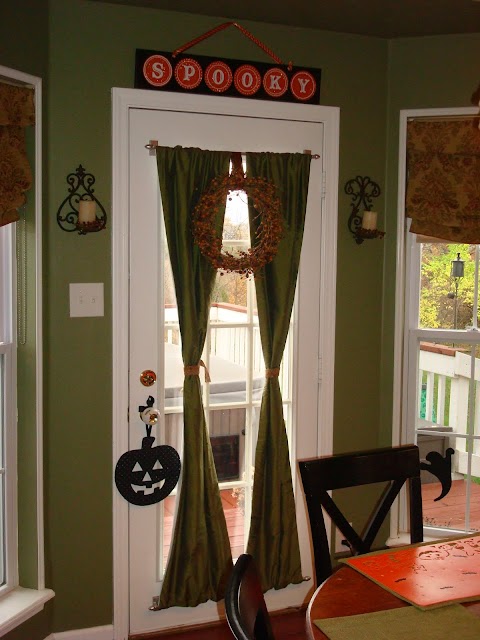 Privacy drapes on glass door