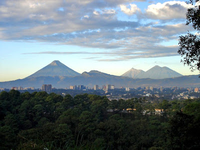 Volcanoes seen from the city