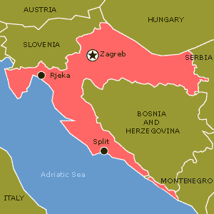 map of Croatia