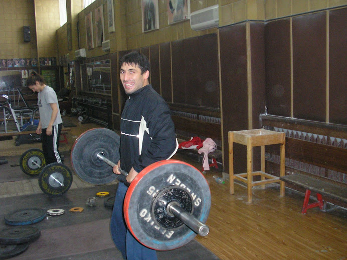 Wrestling World Champion (Greco) Nikolay Gergov working out in Slavia (BG), me in background