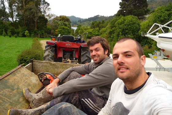 Aquí estamos Marcos y yo en la casita de Picton