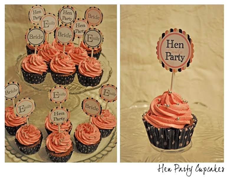 katekellydesigns Hen Party Cupcake Toppers