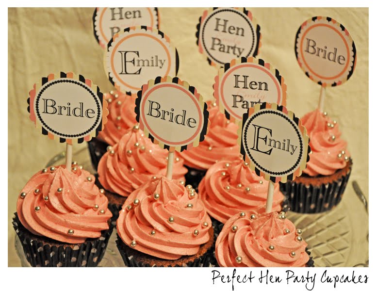 katekellydesigns Hen Party Cupcake Toppers