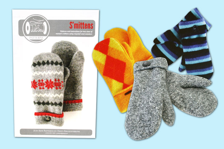 Wool sweater into fuzzy mittens! - CLOTHING