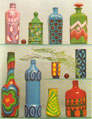 Craft Ideas Glass Jars on Painted Bottles From Colourcraft 1976