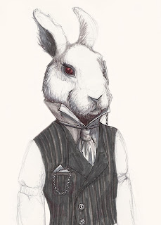 White rabbit and The mad hatter | Yes-illustration