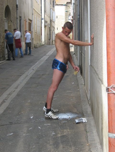 Guys caught pissing in public Guys caught pissing in public
