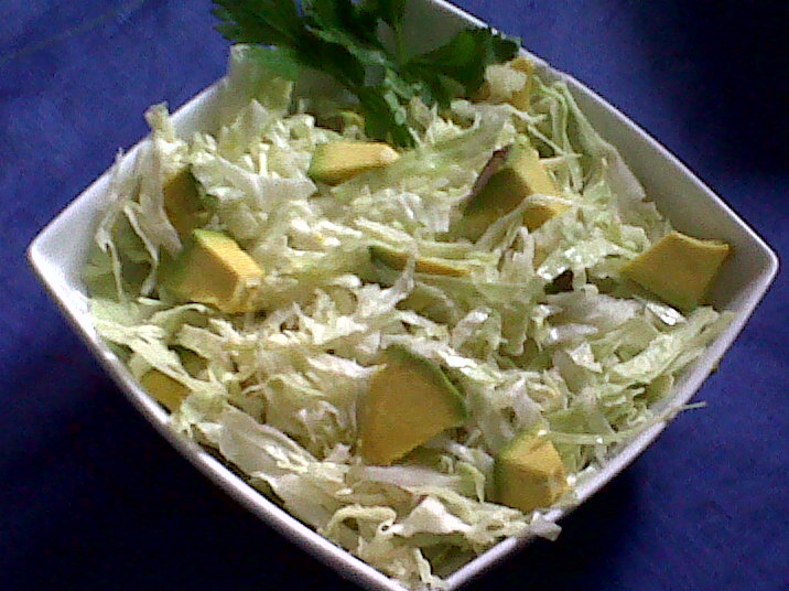 Insanely Simple! Salads White Cabbage and Avocado Salad