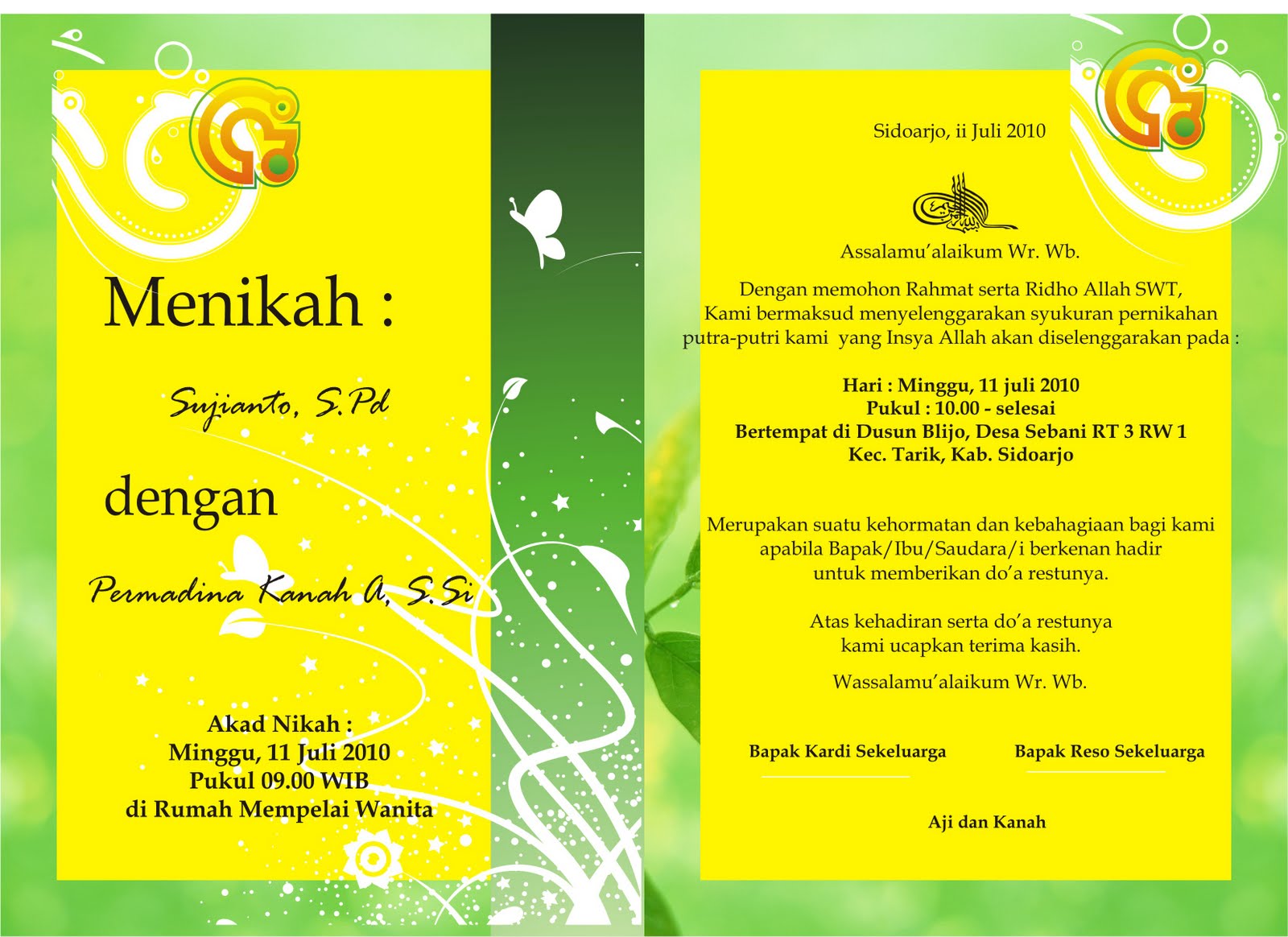 Desain Kartu Undangan Pernikahan Perdana Simpati Desain Kartu Undangan Pernikahan Perdana Simpati