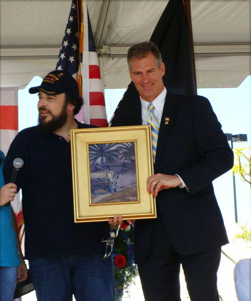 Presenting Senator Brown with a Painting, 2010.