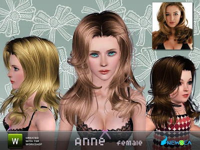 Newsea Anne Female Hairstyle. Download at The Sims Resource - Subscriber 