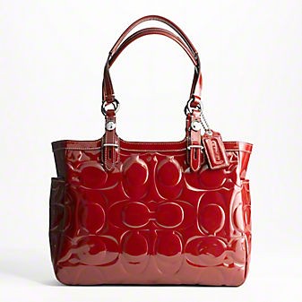 stickandpick: Coach 15242 Embossed Signature Red Leather E/W Gallery ...