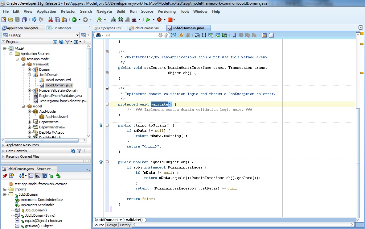 Framework / Middleware: JDeveloper - Validations in ADF (Validation Domain)