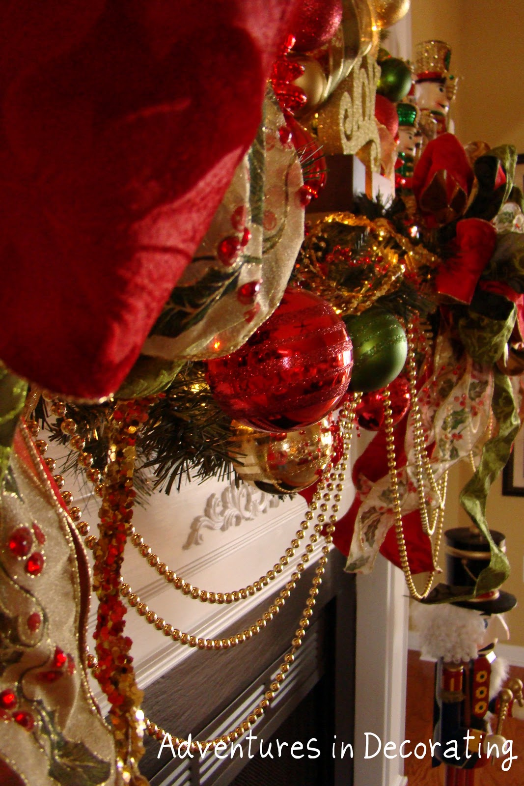 Adventures in Decorating Nutcracker Mantel
