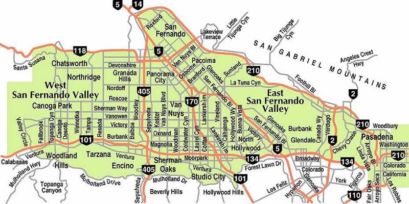 Geography 7 Lab Jorge L Avitia - San Fernando Valley Map