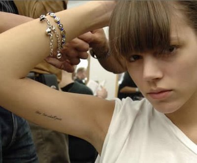My inspiration comes from model Freja Beha's text tattoos which are