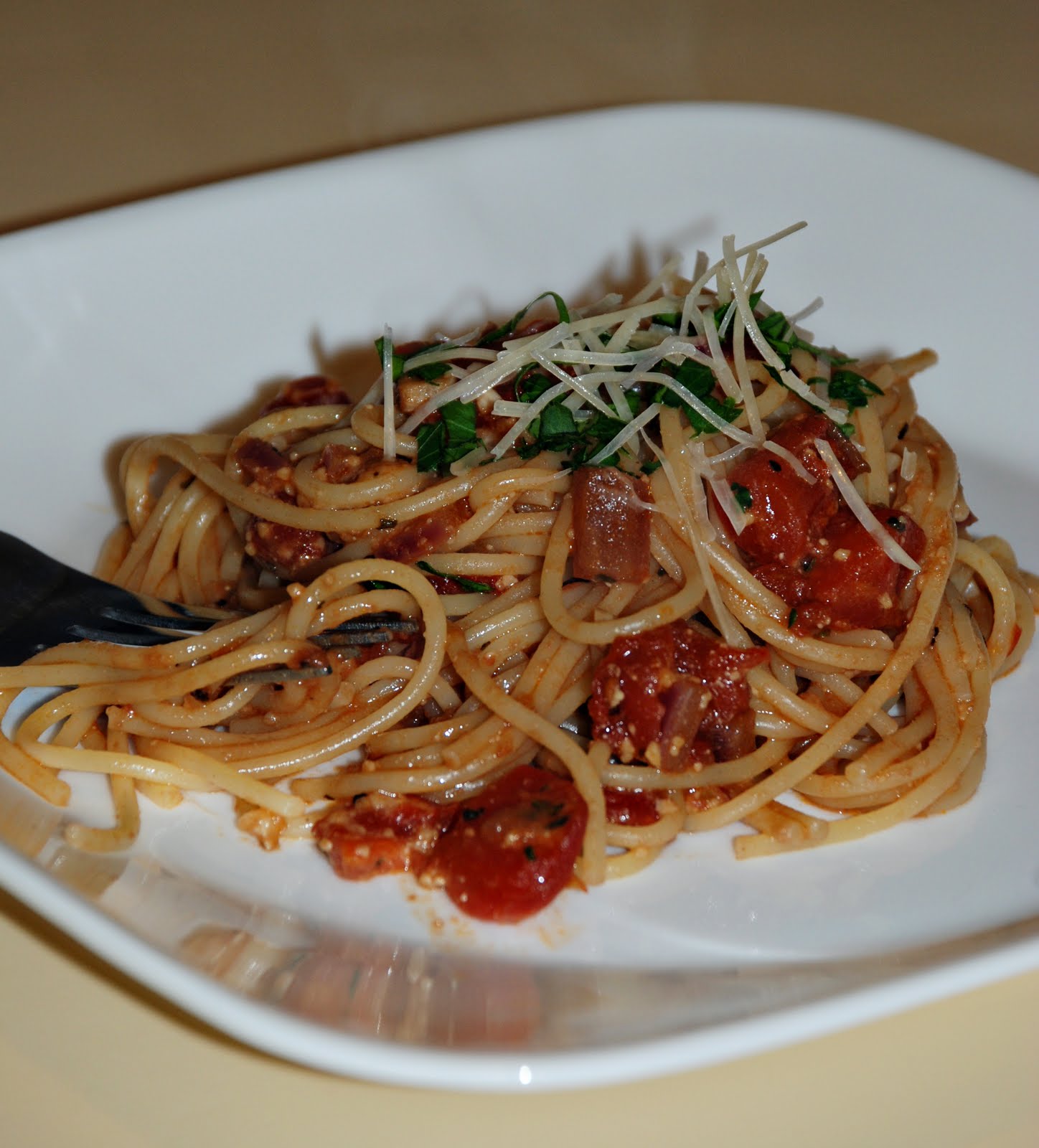 Making Lemonade Pasta with Balsamic and Tomatoes