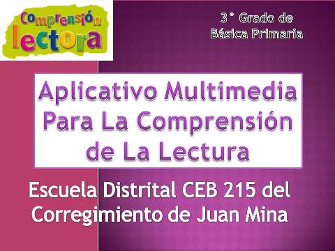 Aplicativo Multimedia Comprensión Lectora