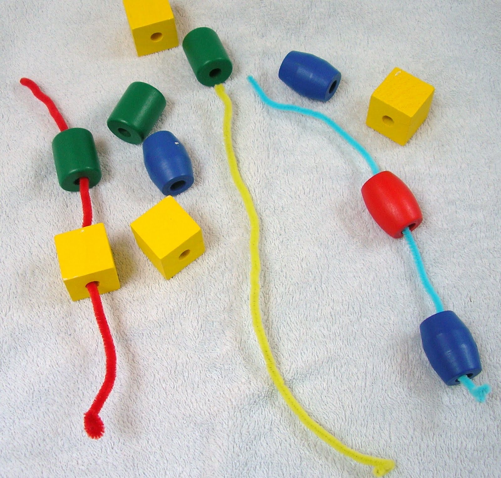 New England Nanny: Easy Bead/Pasta Stringing with Toddlers
