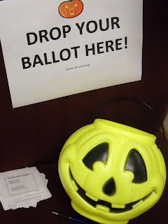 Pumpkin ballot box