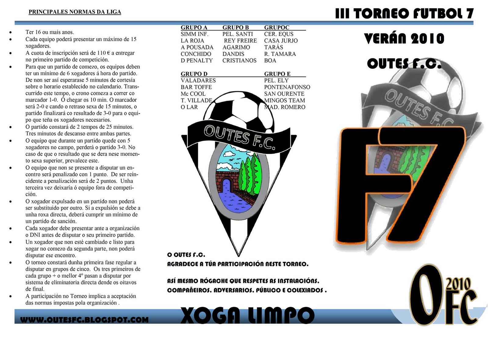 Futbol 7 TRIPTICO TORNEO NORMATIVA
