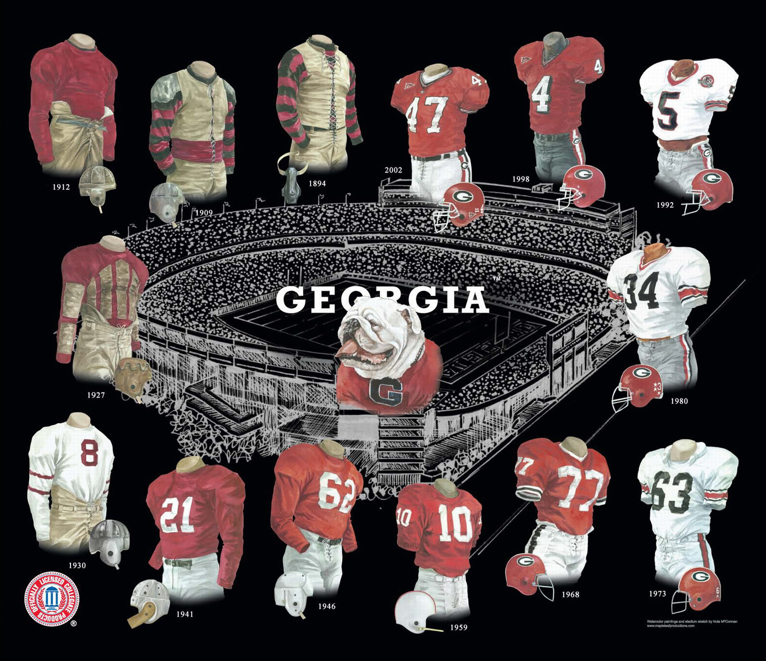 georgia football uniforms