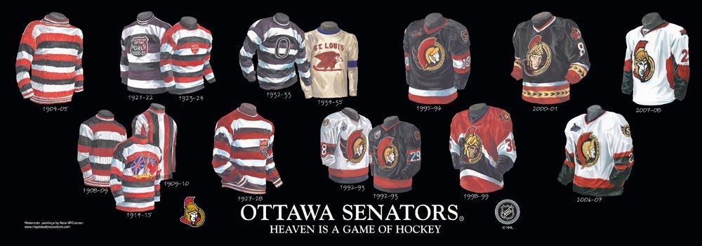 NHL Ottawa Senators 1992-93 uniform and jersey original art