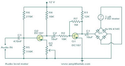 world technical: Low cost Audio level meter circuit.