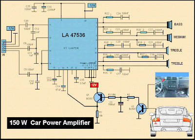 MP3 Car Audio Power Amplifier - Another Electronics Circuit Schematics
