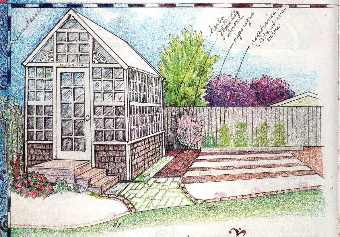 Рисунок теплицы карандашом