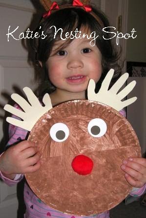 Katie's Nesting Spot: Paper Plate Rudolph Card Holder
