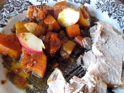 AU PLAISIR DE BIEN MANGER: Rôti de porc braisé aux pommes et légumes