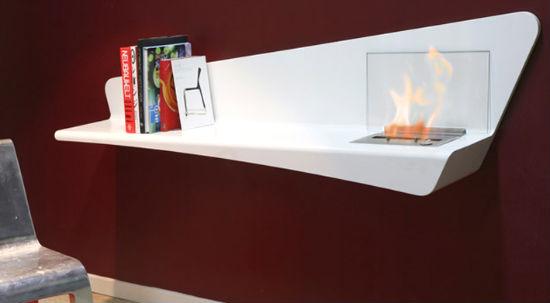 Beautiful Futuristic Fireplace Integrates Books And Fire For Pure Hotness