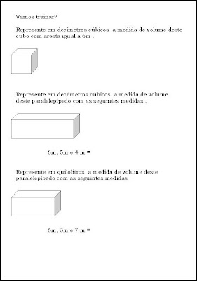 ATIVIDADES ESCOLARES: Matemática para o 5º ano- Volume