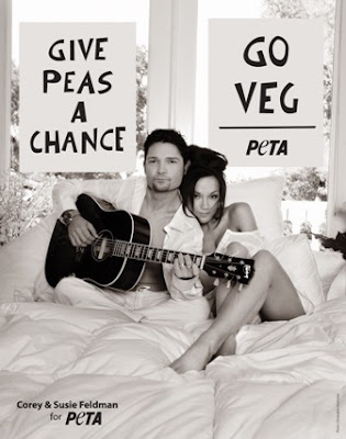 Corey and Susie Feldman pose for PETA poster - Photo courtesy of The PETA Files