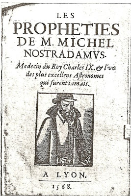 Naslovna stran Nostradamusovih Prerokb (Vir: Wikimedia)