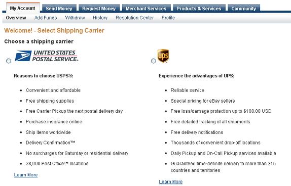 postage online paypal