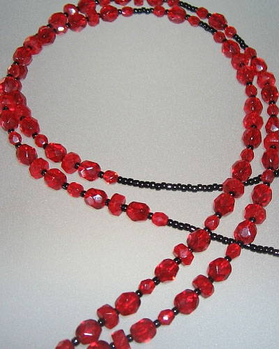 Red Beaded Lanyard