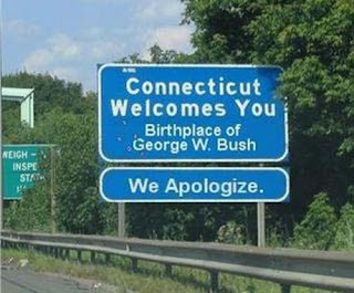 funny george bush sign connecticut