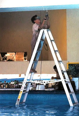 funny crazy pool ladder dangerous