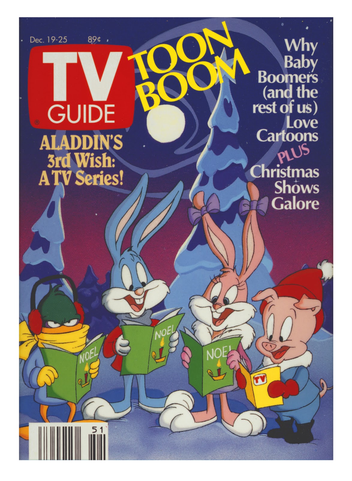 Cartoonatics: Tiny Toon Adventures TV Guide Cover: Merry Christmas!