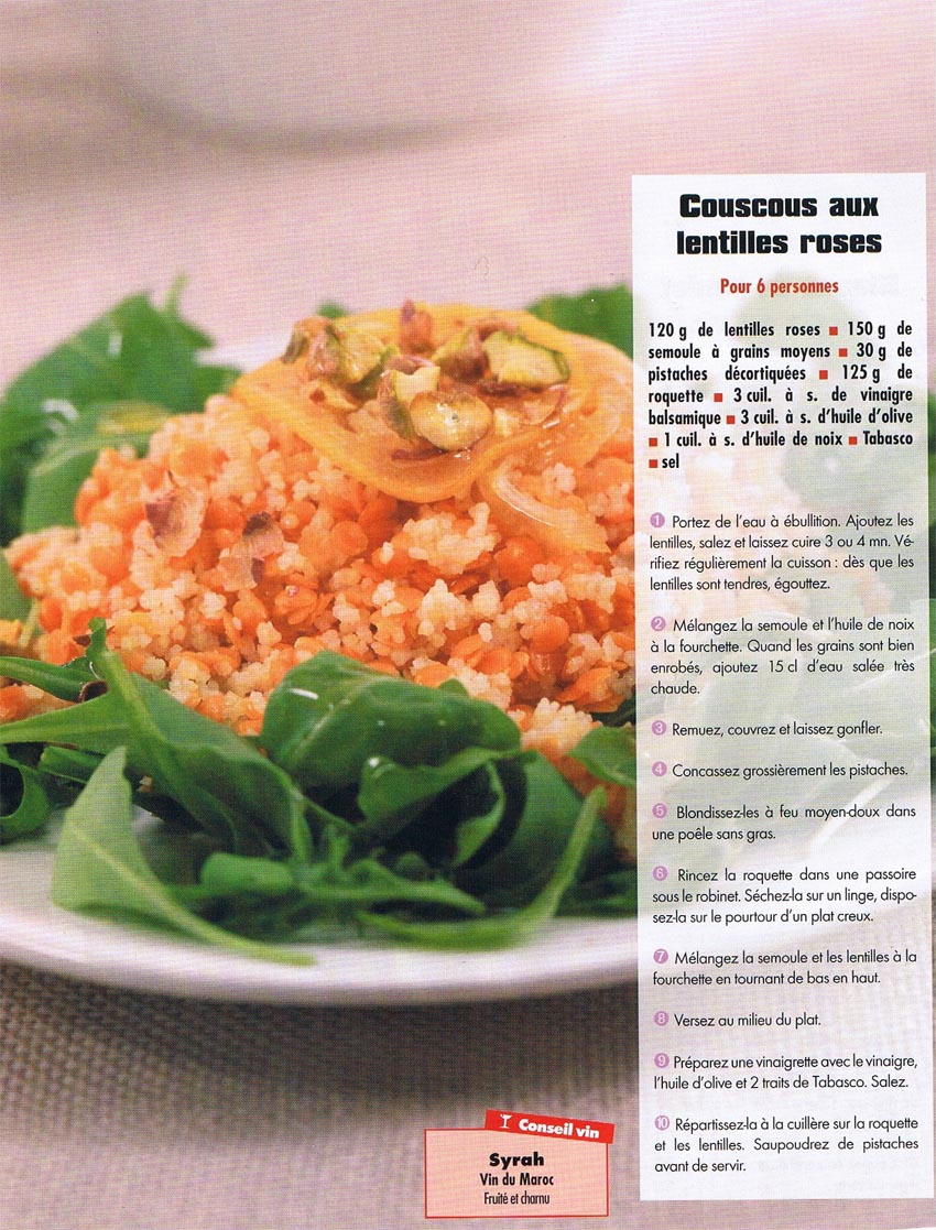 La cuisine de Laeti: Couscous aux lentilles roses