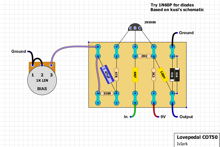 Guitar FX Layouts: Lovepedal COT50 diy guitar wiring diagrams 